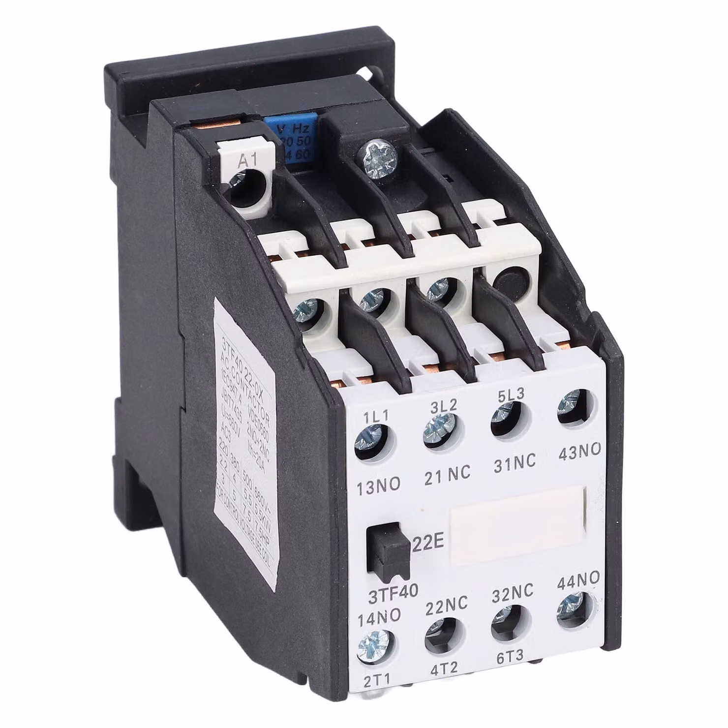 Controllo contattore corrente alternata 220 V 50 Hz 9 A 2 contatti di apertura + 2 contatti di chiusura Accessori per guida DIN per controllo automatico