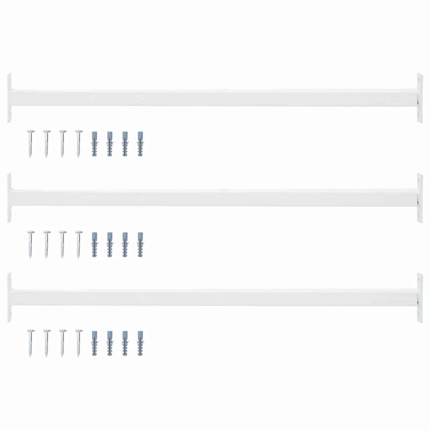 Set di 3 barre di sicurezza regolabili per finestra vidaXL in acciaio, colore bianco, lunghezza: 710 - 1200 mm