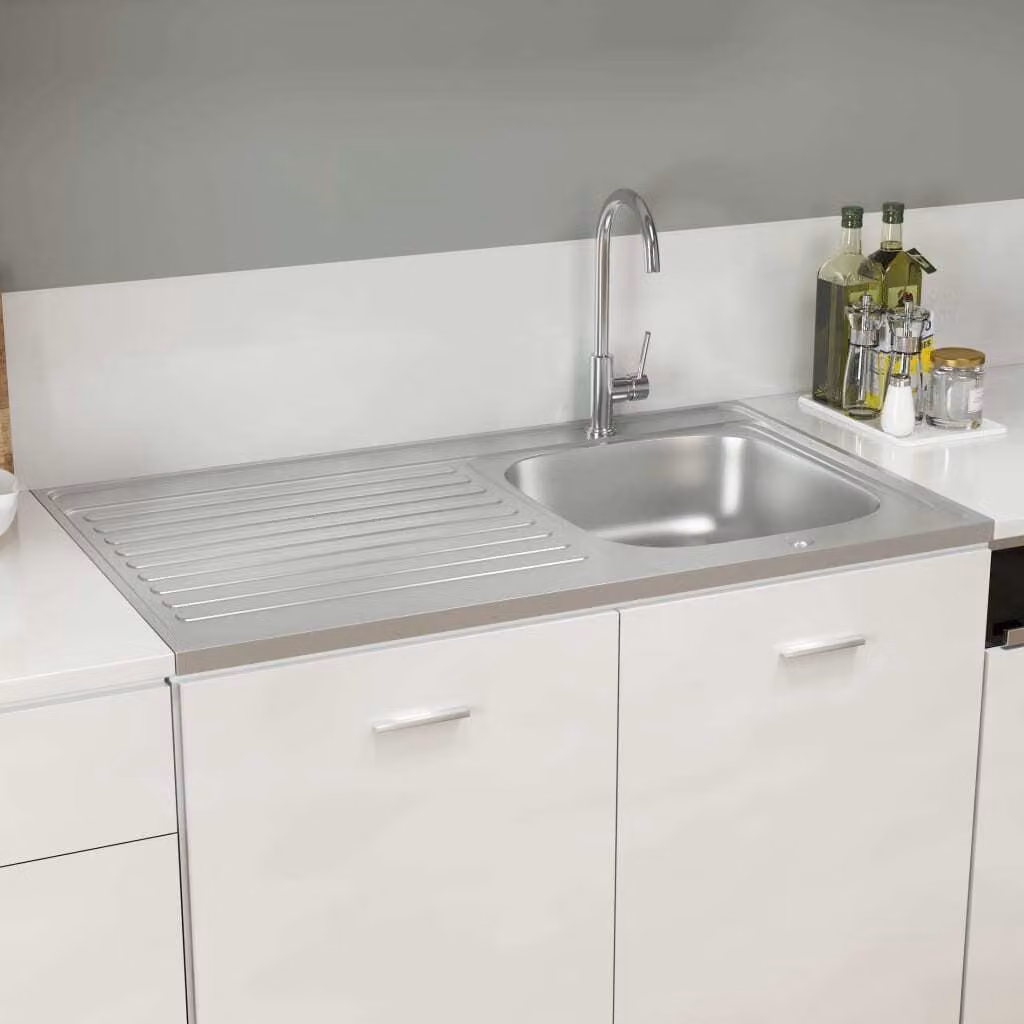 The Living Store Set lavello e scolapiatti argento 1000x600x155 mm in acciaio inox