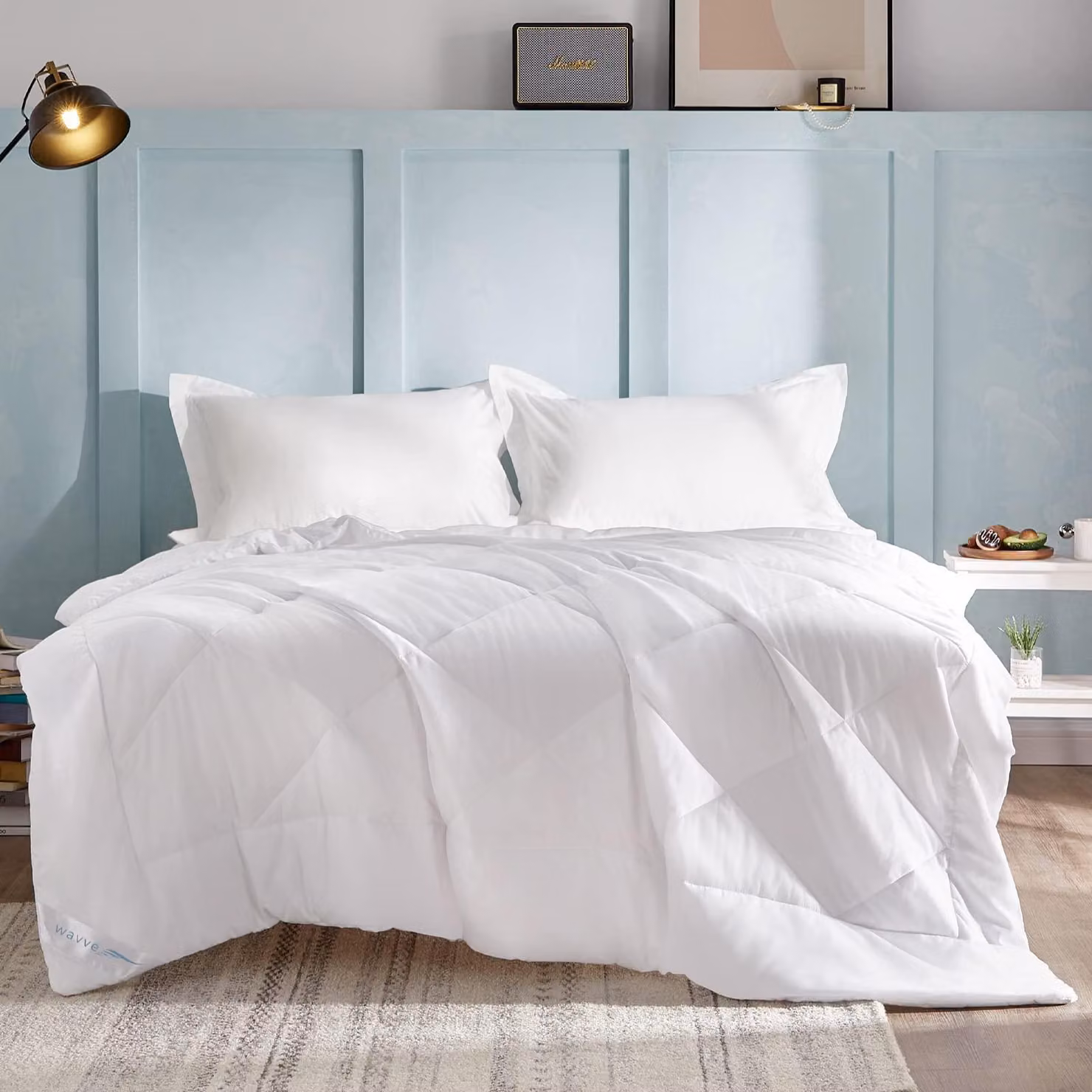 Letto estivo, dimensioni 200x200 cm, matrimoniale, 150 g/m², bianco, in microfibra