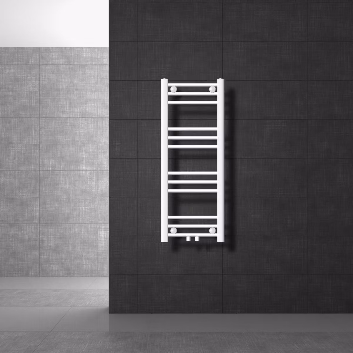 LuxeBath Radiatore da bagno Sahara 400x1200 mm Bianco diritto con attacco centrale Radiatore Scaldasalviette Asciugasalviette Radiatore per asciugamani senza elemento riscaldante