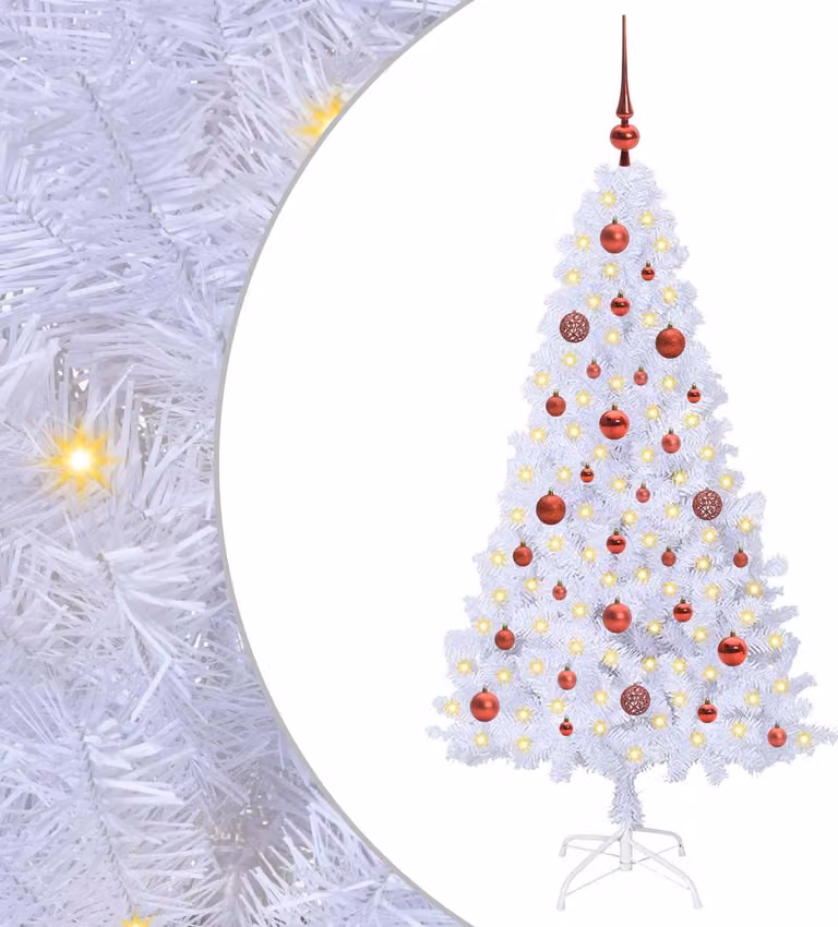 Albero di Natale artificiale Bianco 150 cm PVC e Acciaio