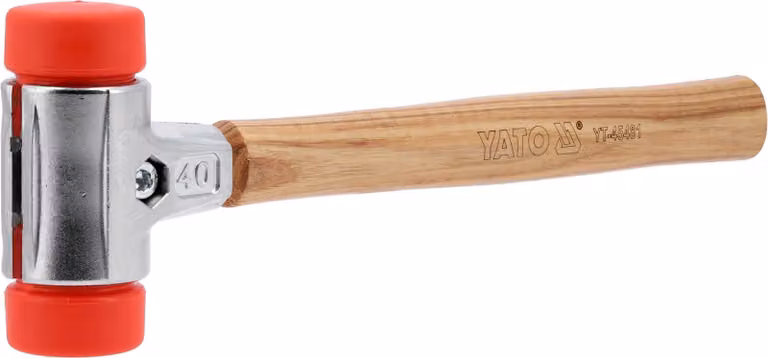 Martello per pavimentazione, diametro 40 mm, con manico in legno di noce americano, peso 630 g