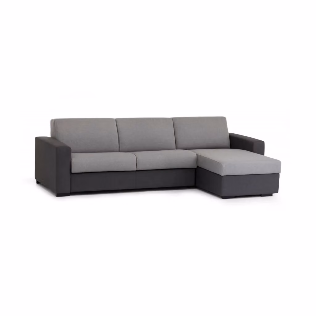 Divano Letto Allegria Talamo Italia, Divano ad Angolo con Penisola Contenitore Reversibile e Apertura Girevole, Grigio e Antracite, L: 260 cm, H: 90 cm, P: 95 cm – 2