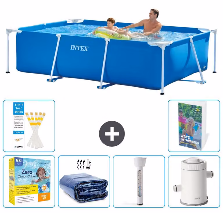 Piscina fuori terra rettangolare - 260x160x65 cm - composta da 5 elementi, modello S10
