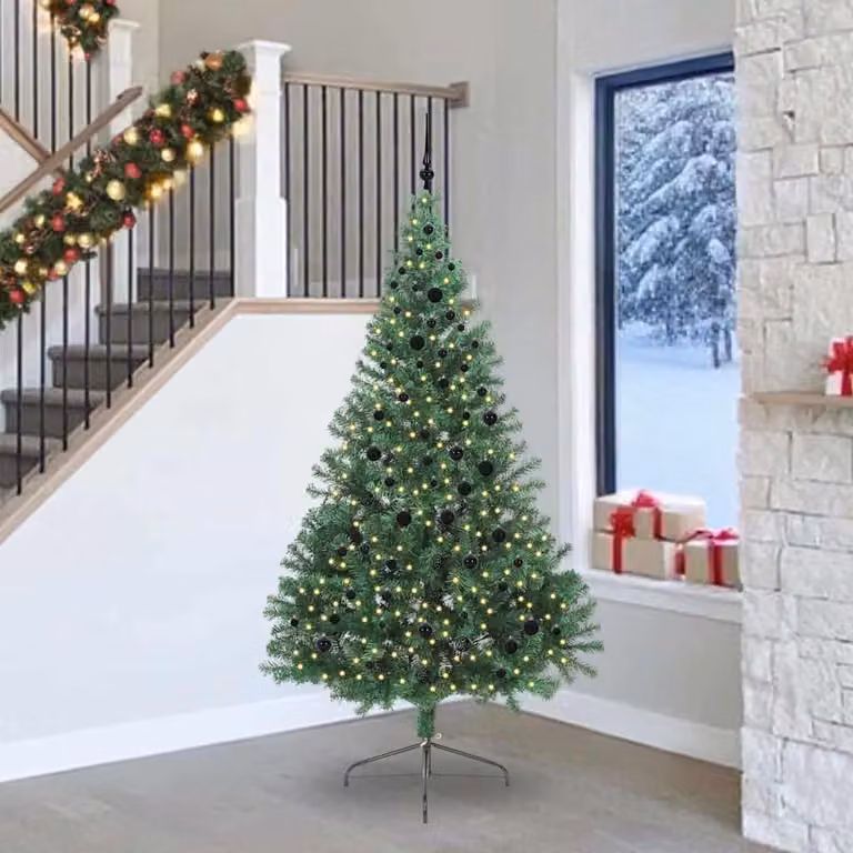 Maison Exclusive - Albero di Natale artificiale preilluminato verde 240 cm PVC