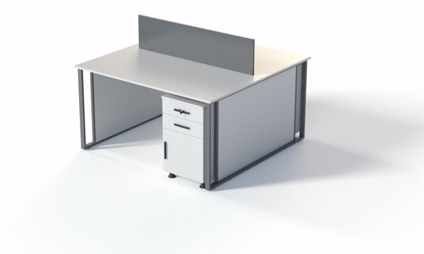 Schreibtisch ohne Schubladen Weiß Modern Tisch mit Metallgestell