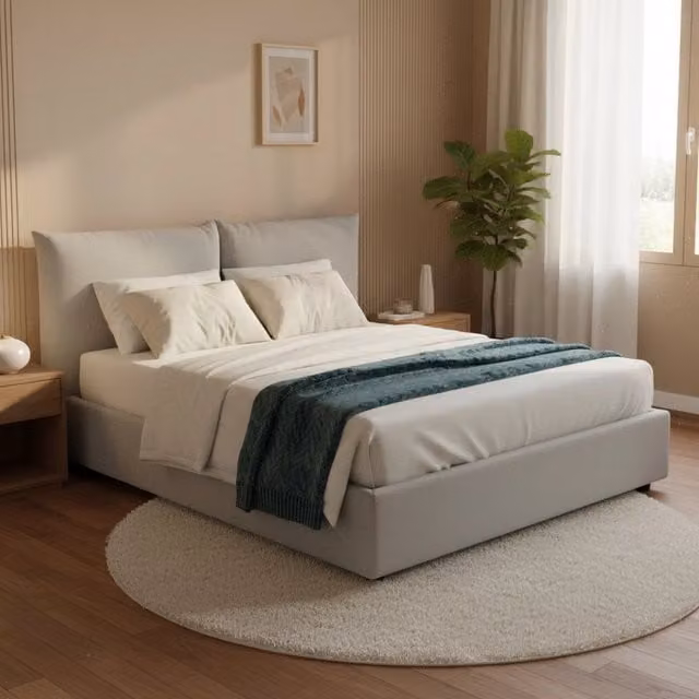 Letto Matrimoniale Alizarin Talamo Italia Bianco con Contenitore a Alzata L/P/H: 160 x 190 x 215 cm