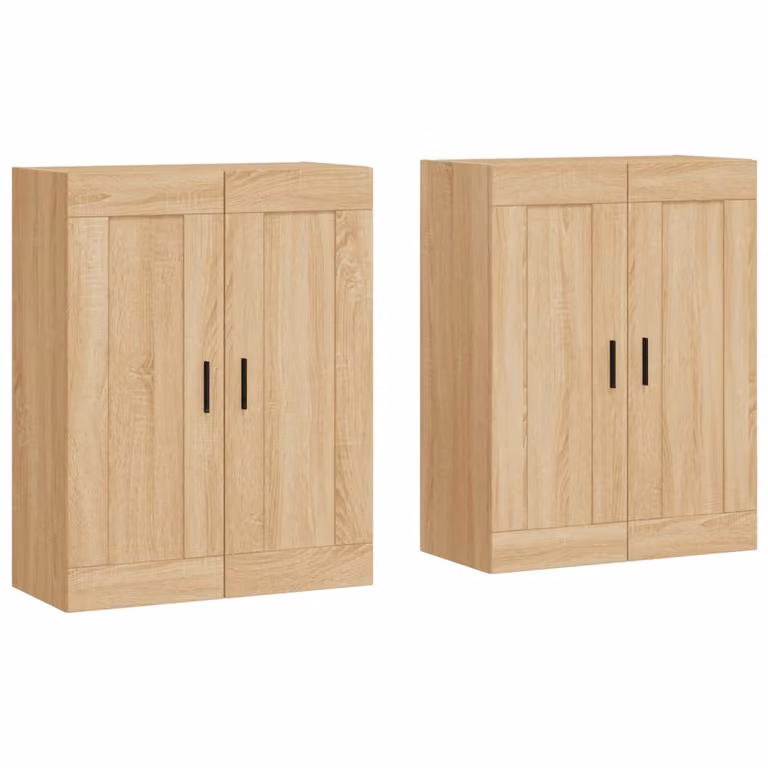 Armadietti a Parete 2 pz Rovere Sonoma in Legno Multistrato