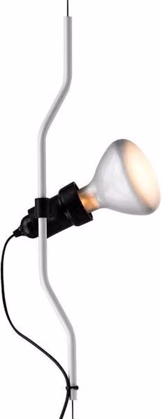 Lampada a sospensione Flos Parentesi dimmerabile, regolabile e connettibile in metallo e vetro, disponibile in bianco, nero o cromato