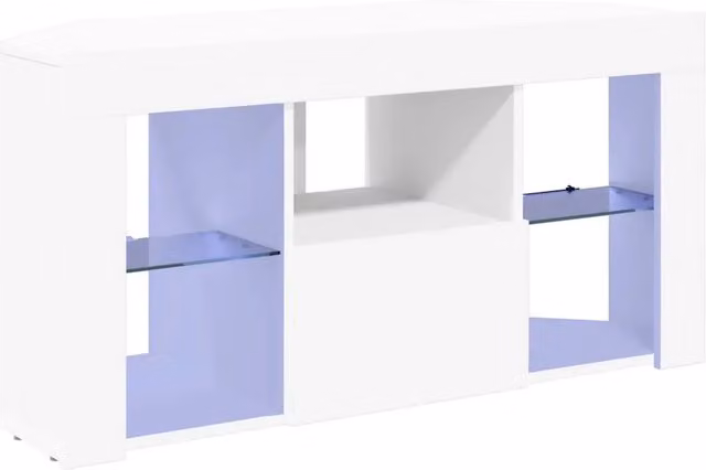Mobile TV moderno DESIGN IN bianco con illuminazione integrata per soggiorno L 100 x P 40 x H 50 cm – 1