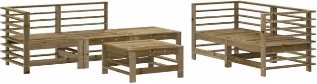 Set Salotto da Giardino 6 pz | Set di Mobili da Esterno in Legno Impregnato di Pino