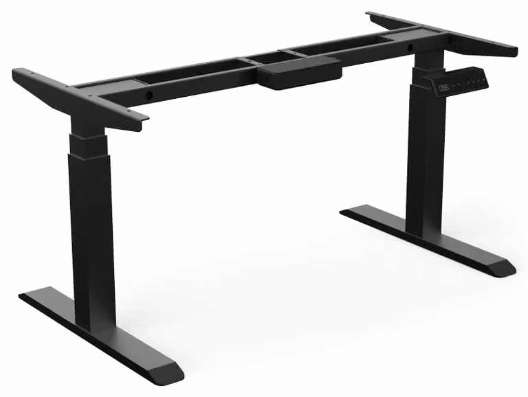 Struttura regolabile elettricamente per scrivania da seduta e in piedi - altezza regolabile da 64 a 129 cm - capacità di carico di 120 kg - colore nero
