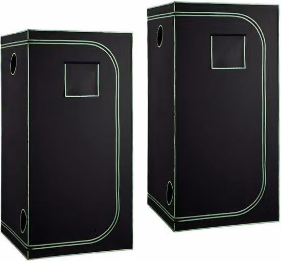 Tenda da interno per piante, dimensioni 100 x 100 x 200 cm, realizzata in Mylar riflettente 600D, ideale per creare un giardino interno con finestra di osservazione. Dotata di base rimovibile e cerniera. Tenda resistente e duratura, perfetta per la coltiv