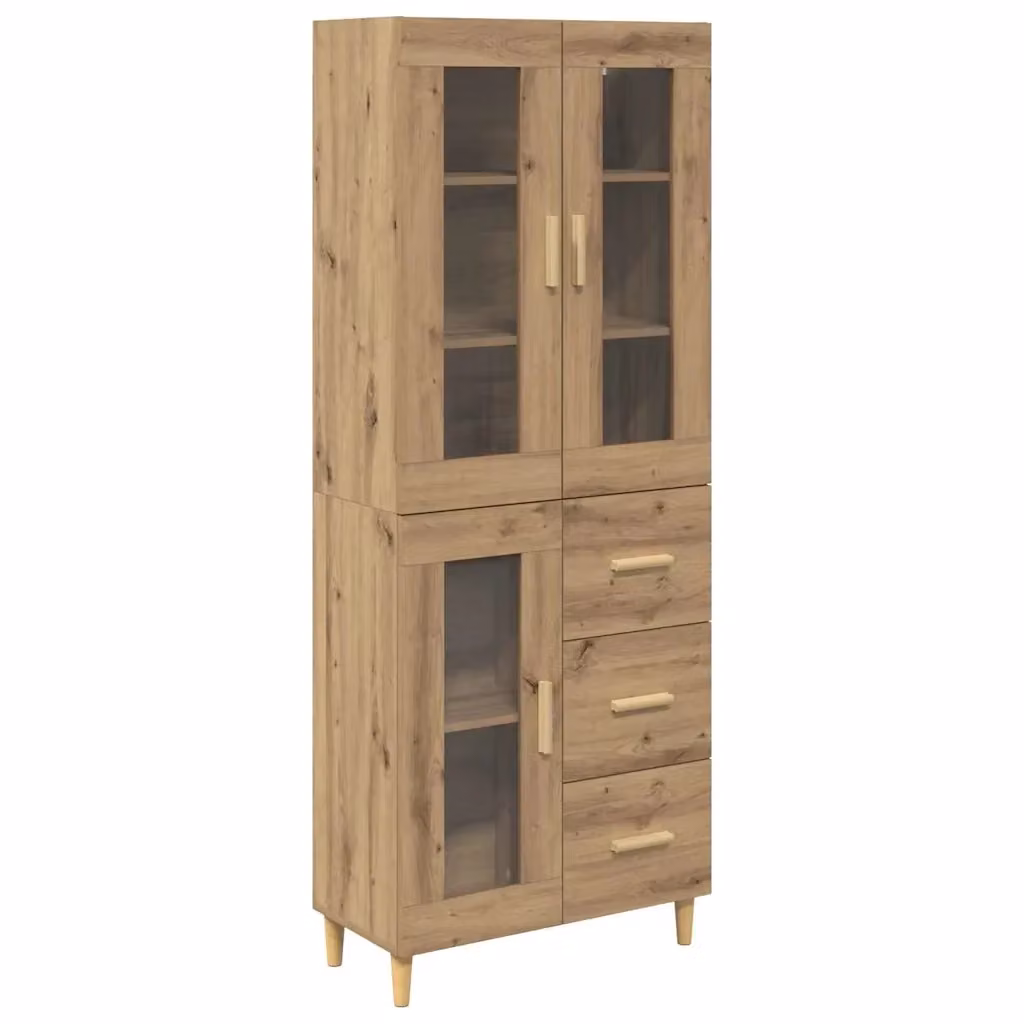Credenza minimalista vidaXL in legno rovere marrone per soggiorno o sala da pranzo, L: 69,5 cm, P: 34 cm, H: 180 cm – 2