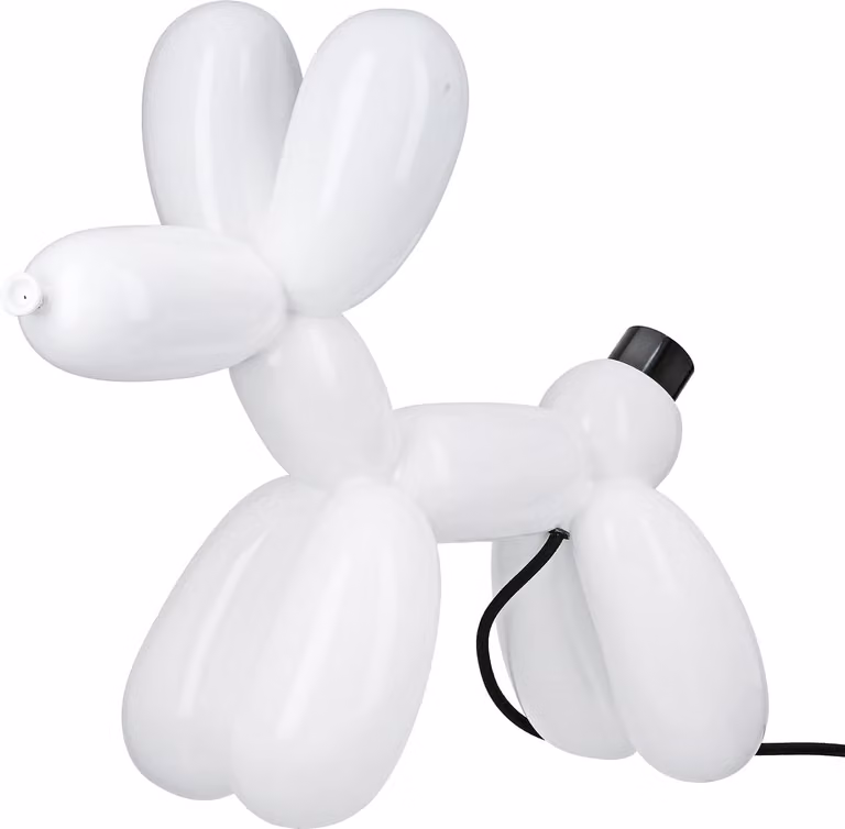 Gilde Tischleuchte, Ballonhund, Scotty, Kunstharz, weiß, VE 1 Höhe: 35.50 cm Breite: 41.00 cm Tiefe: 16.00cm 58146