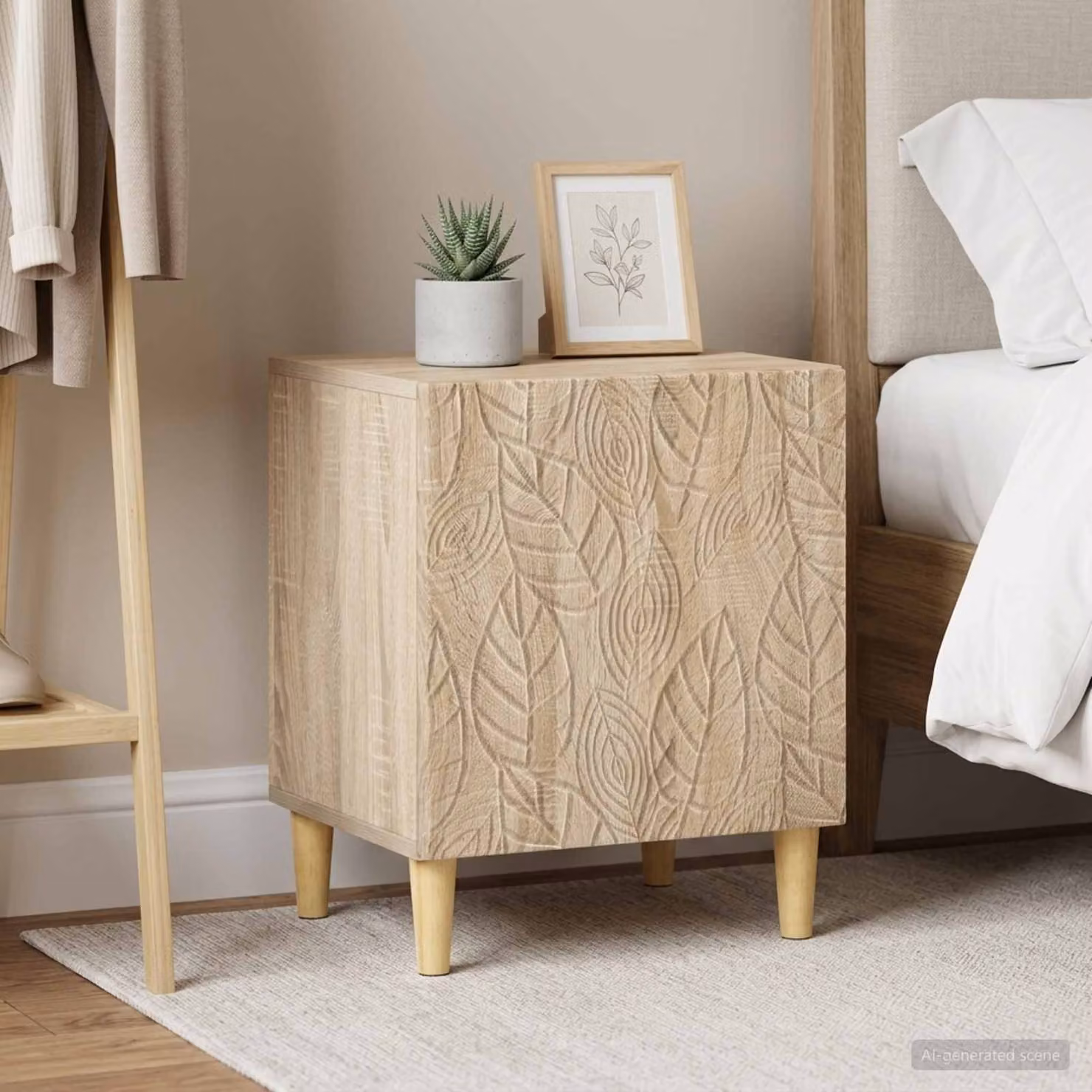 Set di 2 comodini moderni vidaXL in legno color rovere sonoma, L 43 cm x P 34,5 cm x H 50 cm