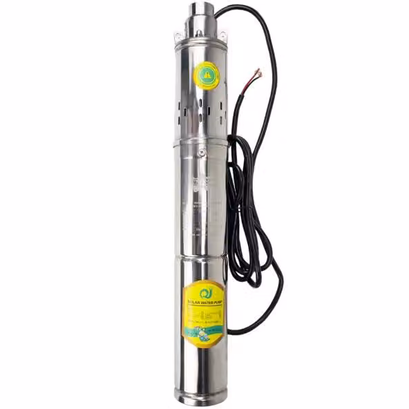 Pompa solare per pozzi profondi, portata 2 t/h, motore brushless a risparmio energetico, controller integrato, 12 V CC, 150 W (solo pompa)
