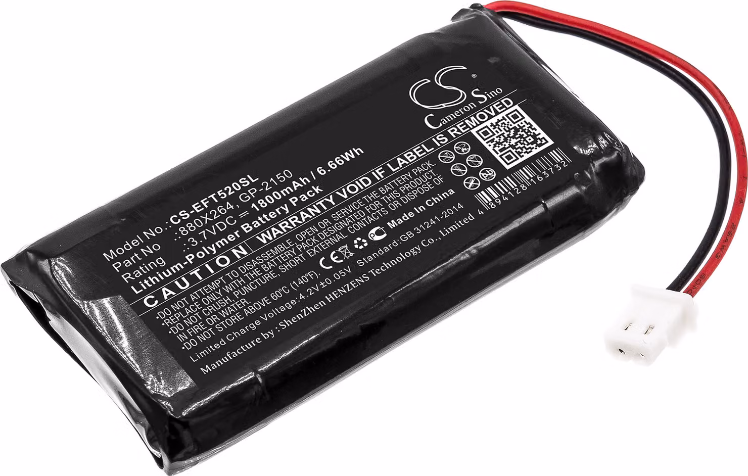 TECHTEK Batteria compatibile con [EXFO] FOT-5200, FOT-5200 CWDM Channel Power Analyzer sostituisce 880X264, per GP-2150, per GP103045L180R