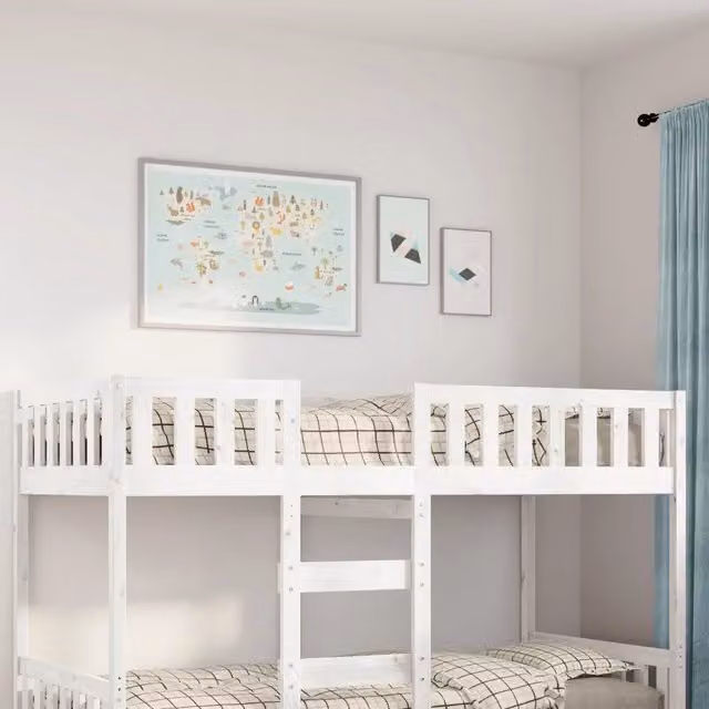 Letto per bambini VIDAXL in legno massello di pino bianco con doghe piatte, dimensioni 90x190 cm – 1