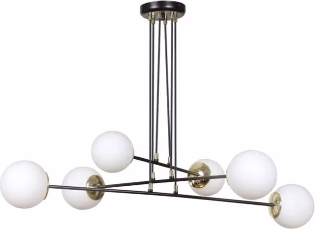 Lampadario Emibig Ognis 6 Nero 6xE14 Ø90cm regolabile