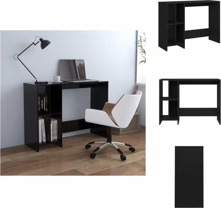 vidaXL Scrivania nera 102,5x35x75 cm in legno - Scrivanie
