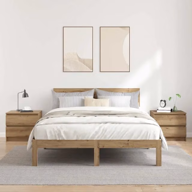 Set di 2 comodini Design Mania in legno multistrato color rovere, stile industrial, L 50 cm x P 40 cm x H 43,5 cm – 1