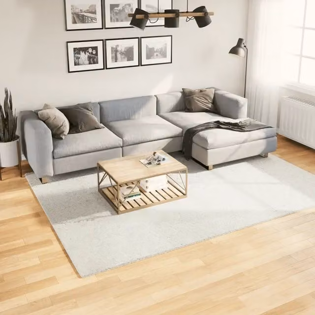 Tappeto moderno vidaXL rettangolare in poliestere beige e bianco, L 200 cm x P 280 cm