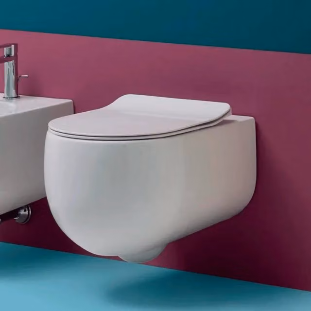 Wc Sospeso Senza Brida Kerasan "Flo 54" Bianco Lucido