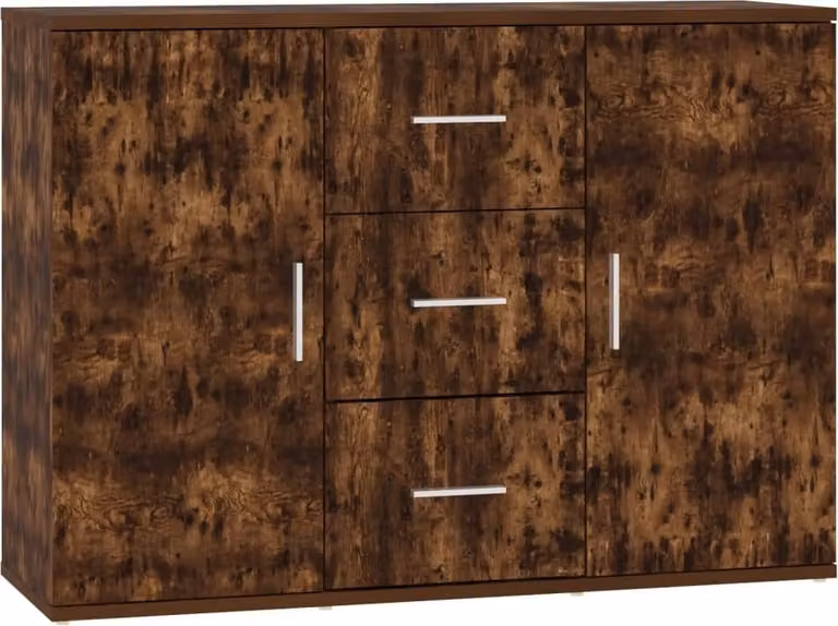 Credenza Rovere Fumo 91x29,5x65 cm in Legno Multistrato