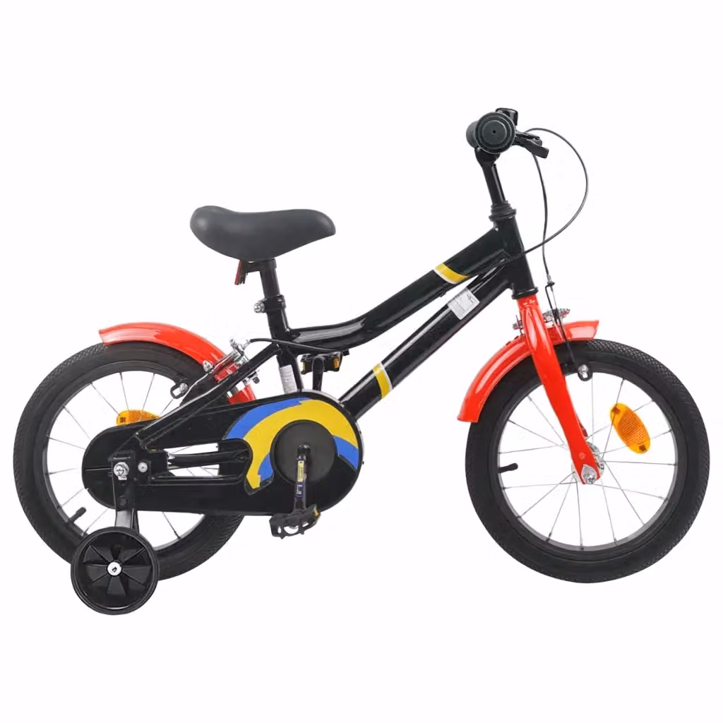 Bicicletta per bambini da 14 pollici in metallo e gomma, disponibile in nero, rosso o multicolore – 2