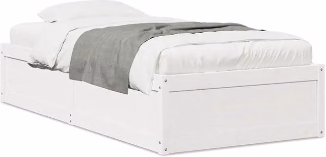 Letto singolo | Letto per adulti | Letto senza Materasso Bianco 90x190 cm in Legno Massello Pino