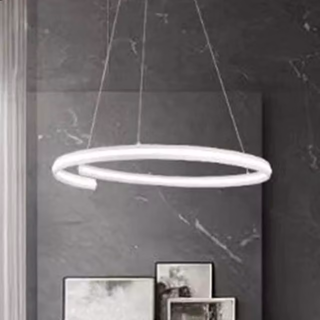 Lampadario a sospensione moderno Trade Shop a semicerchio in alluminio bianco con luce LED 100W 6500K L: 70 cm