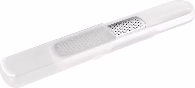 Grattugia per zenzero con filtro Tescoma in acciaio inox bianca, lavabile in lavastoviglie