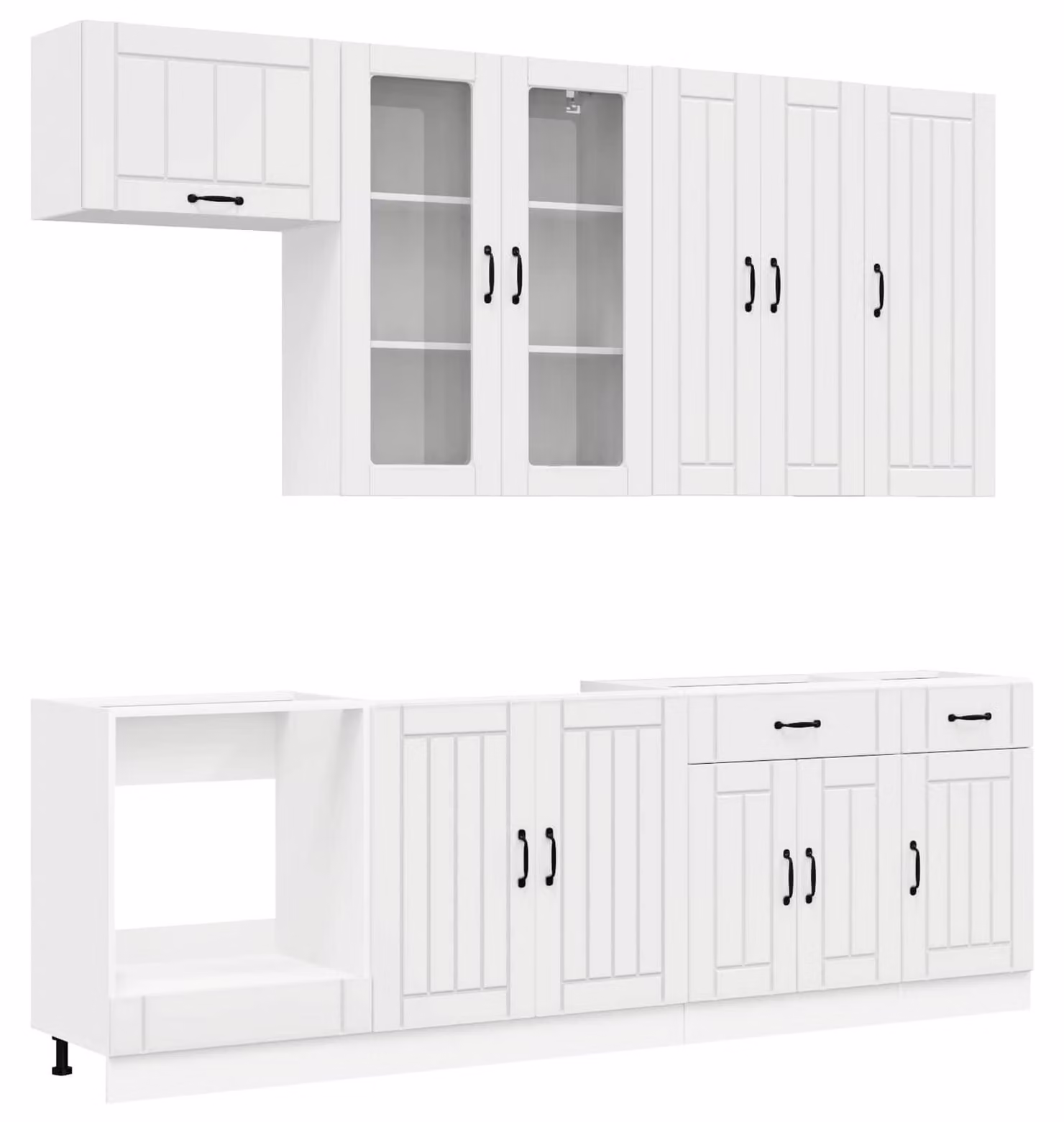 Set di accessori per cucina LUCCA, 8 pezzi, bianco lucido