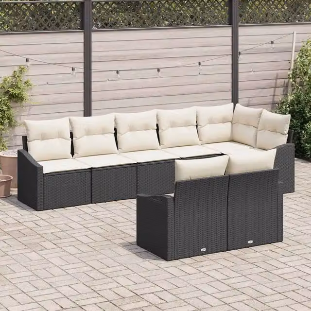 Set di divani 8 pz Nero polyrattan 3346767