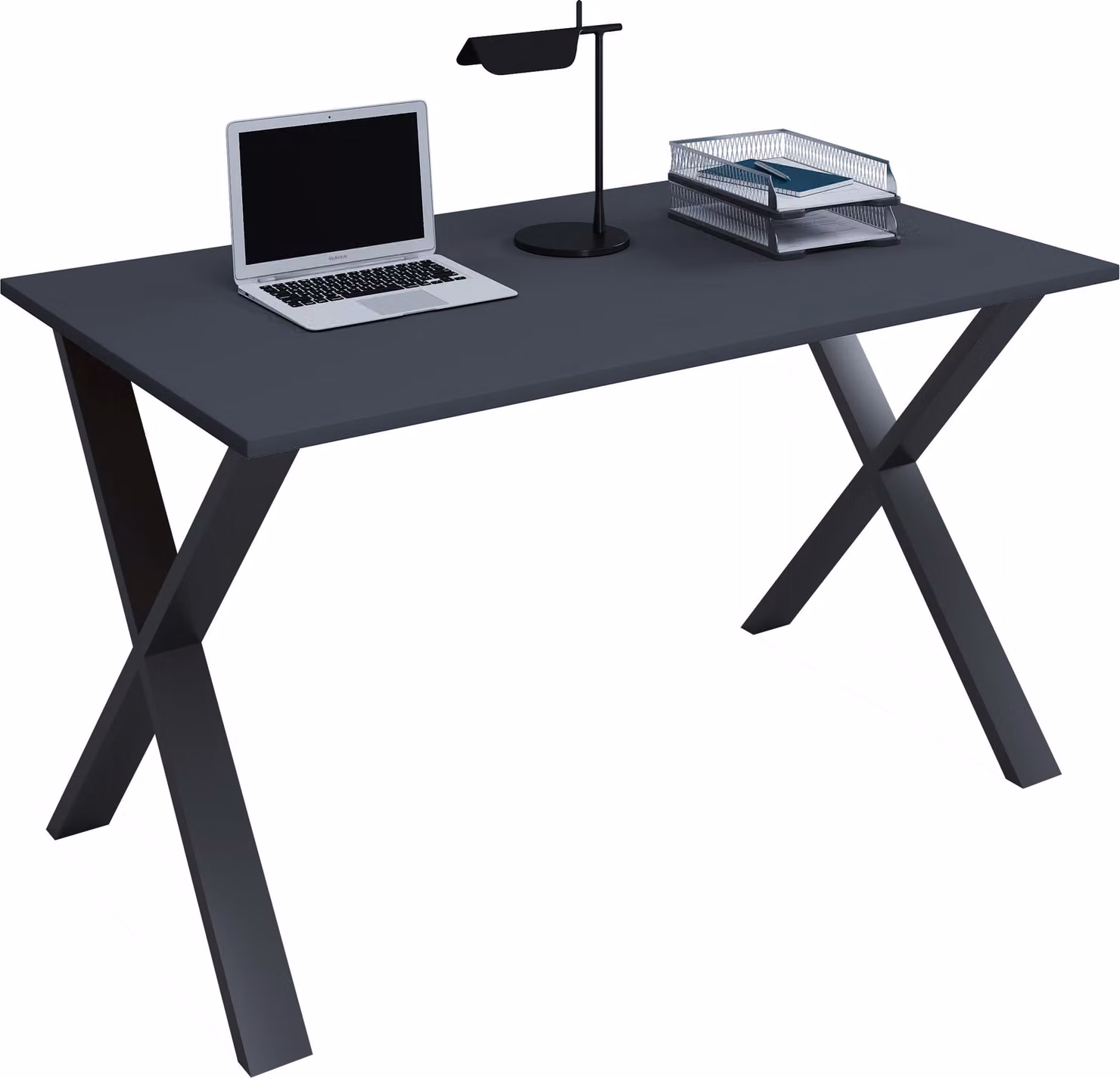 Scrivania in legno | H. 76 x W. 140 x T. 80 cm | Tavolo per computer semplice | piedini in metallo di alta qualità | Tavolo da lavoro | Mobili da ufficio - Lona X