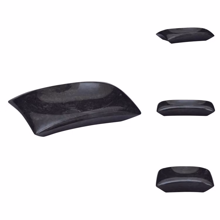vidaXL Lavabo nero 50x35x10 cm in marmo - Lavabo da bagno