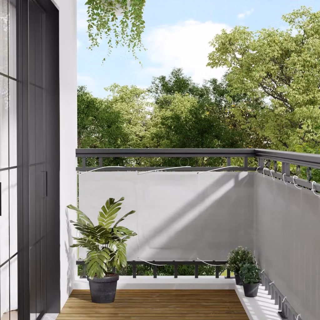 Paravento per balcone vidaXL in poliestere Oxford grigio chiaro, L: 500 cm, H: 75 cm