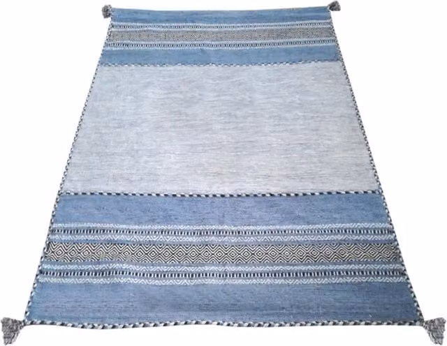 Tappeto Kilim Antique Pierre Tappeti Azzurro L: 160 cm, P: 230 cm in cotone e ciniglia