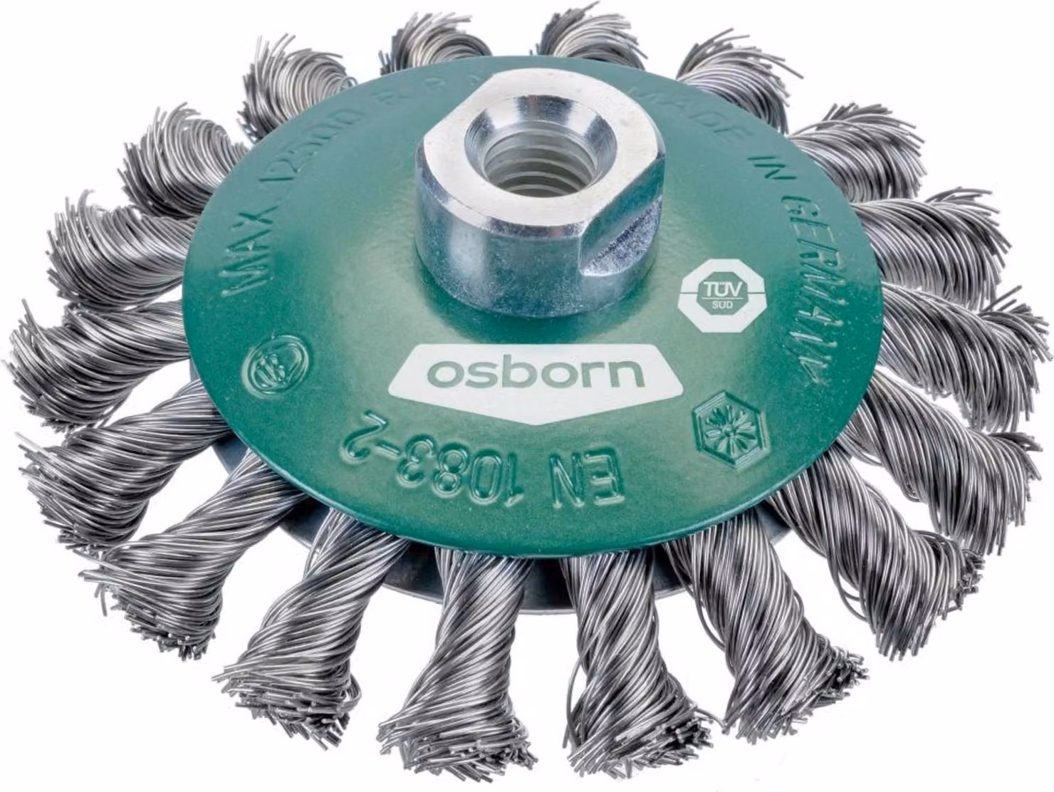Spazzola conica antiruggine M14 100x0,35mm annodata Osborn
