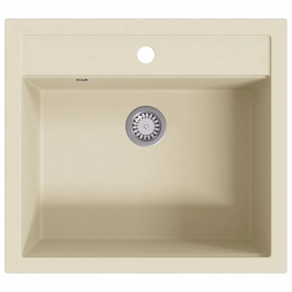 Lavello da cucina in granito beige vidaXL L 56,5 x P 42,1 x H 30,6 cm – 2