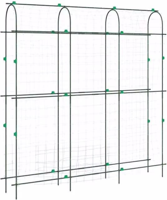 Traliccio da giardino regolabile a forma di U per piante rampicanti 181 x 31 x 182,5 cm acciaio verde 02_0056679