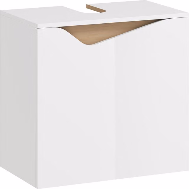 Mobile Sottolavabo da Bagno HOMCOM con Ante Soft-Close, Bianco, L: 60 cm, P: 35 cm, H: 57,9 cm