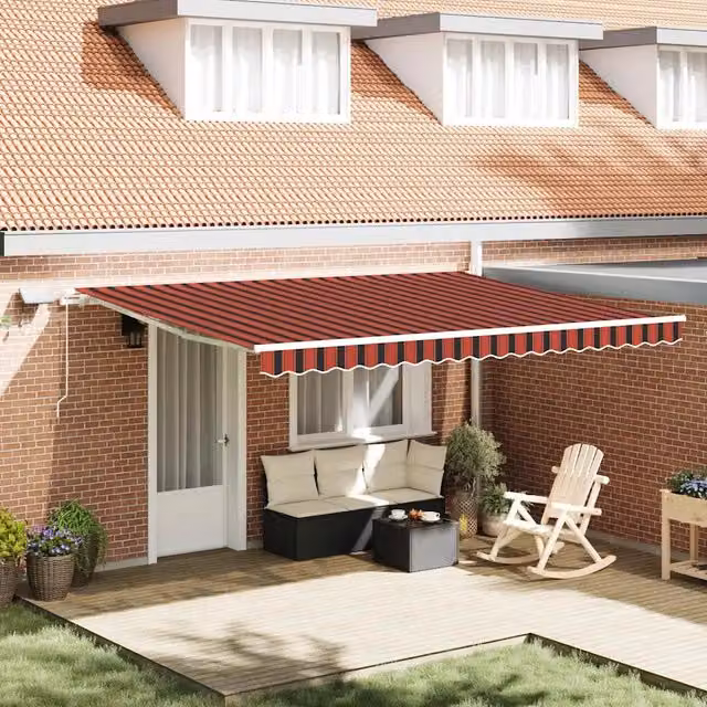 Tenda retrattile arancione e marrone 450 × 350 cm 3331082