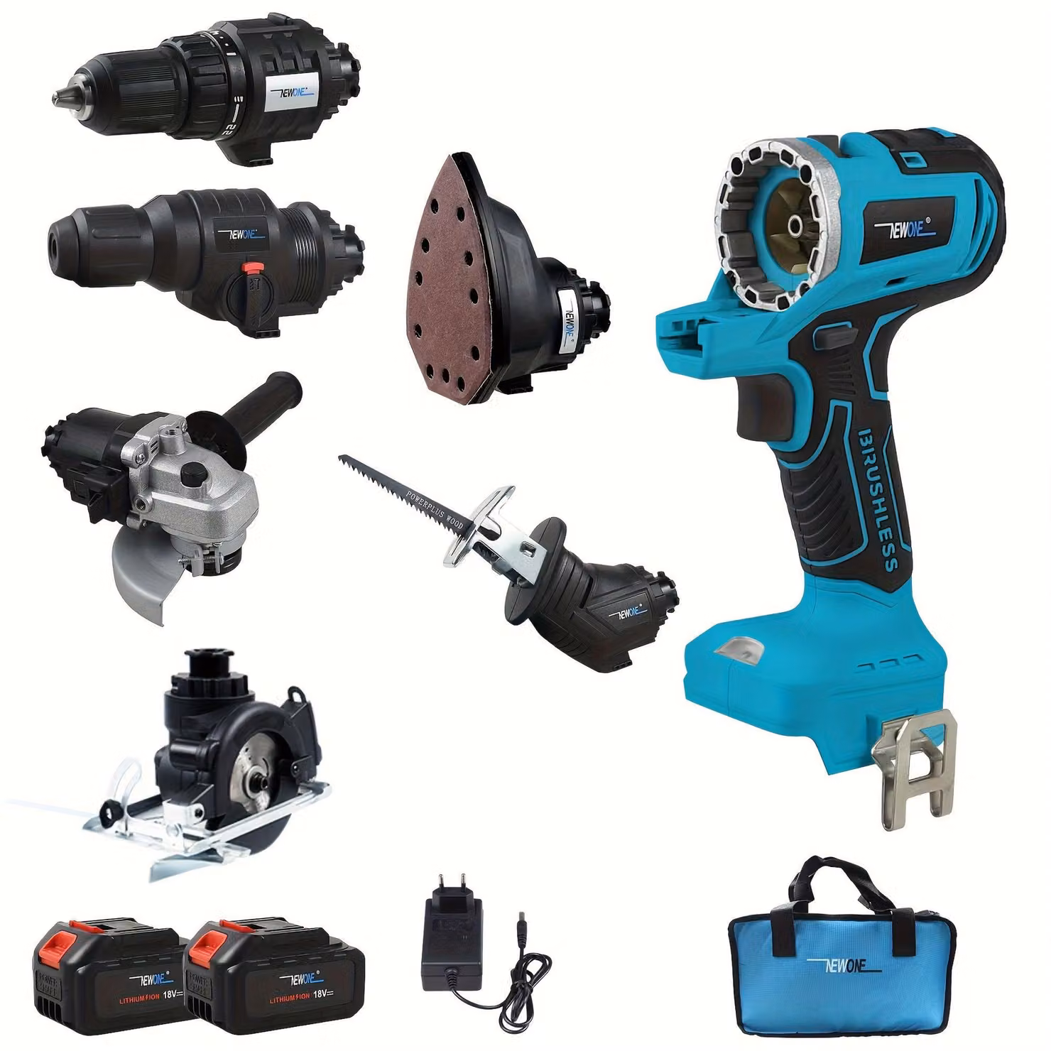Utensile elettrico multifunzione - Motore brushless a batteria - Set con accessori