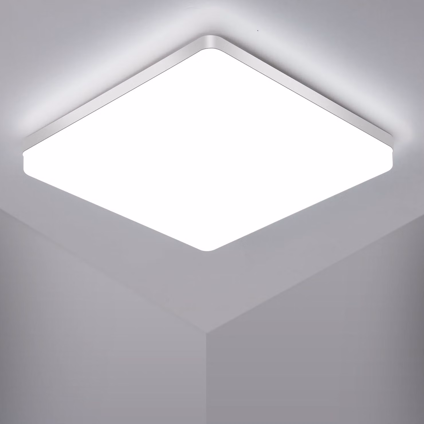 Lampada da soffitto LED Osairous, diametro 30 cm, 48W, plafoniera quadrata piatta, grado di protezione IP44 (resistente all'acqua), luce bianca 6500K, ideale per soggiorno, camera da letto, bagno, cucina, corridoio. Dimensioni: quadrata, 30 cm, 48W