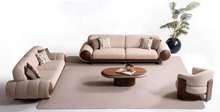 Moderne Wohnzimmer Couchgarnitur Designer Sofas Luxus Sessel 3tlg