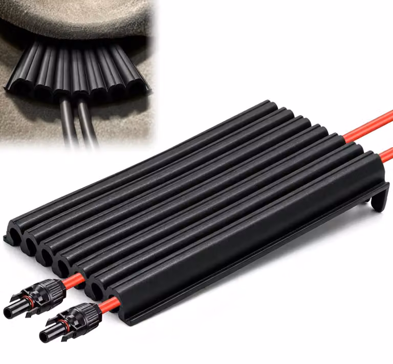 Passaggio per cavi solari da 6 mm² per un massimo di 7 cavi, in TPR, colore nero