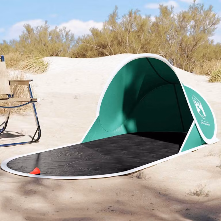 Tenda da spiaggia pop-up vidaXL impermeabile in poliestere verde mare L: 190 cm, P: 80 cm, H: 60 cm
